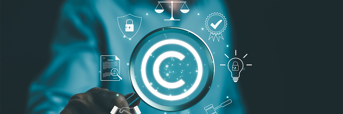 magnifying glass surrounded by icons representing e-discovery